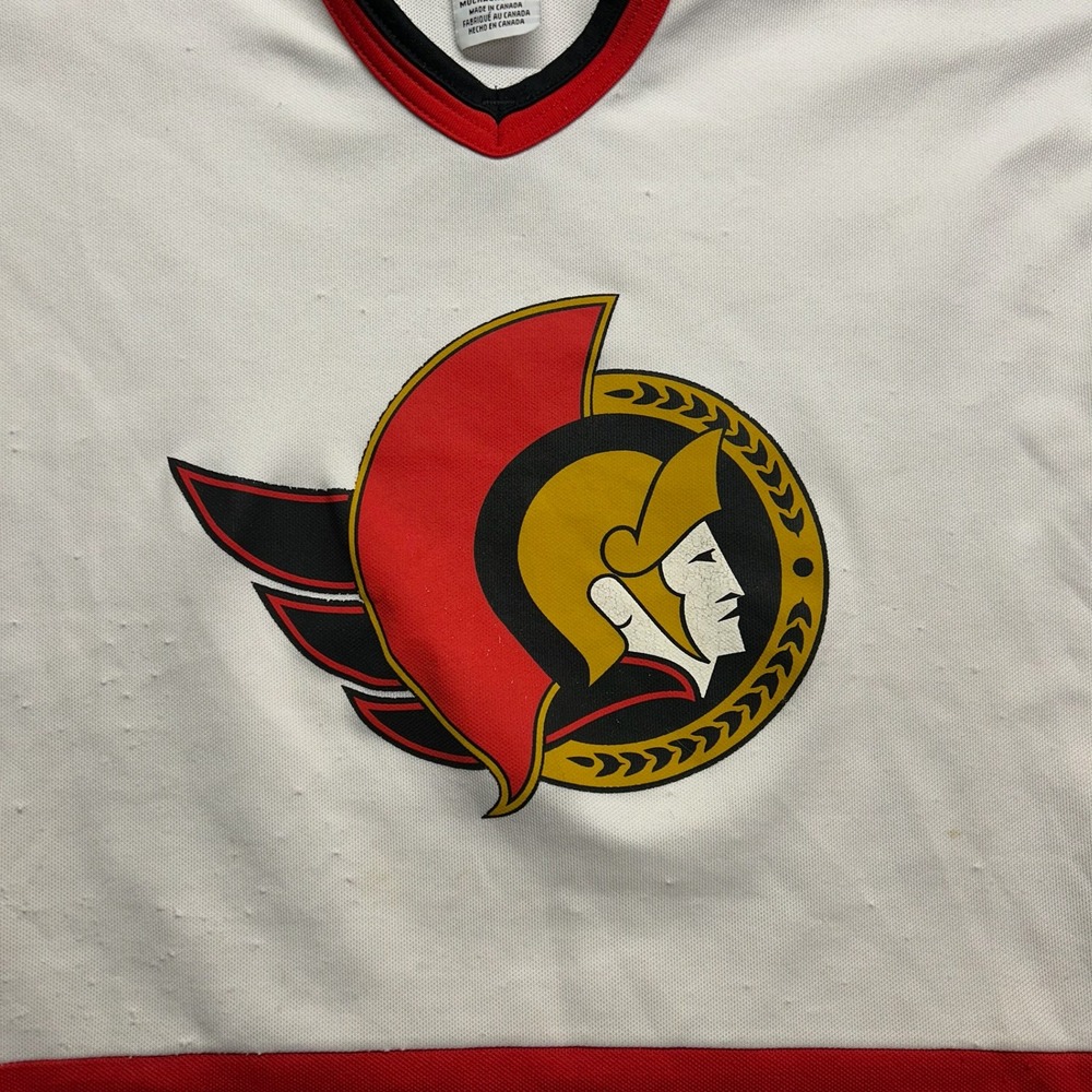 Vintage CCM Ottawa Senators NHL Hockey Jersey Kids L/XL White Red Black Canada - Picture 2 of 8